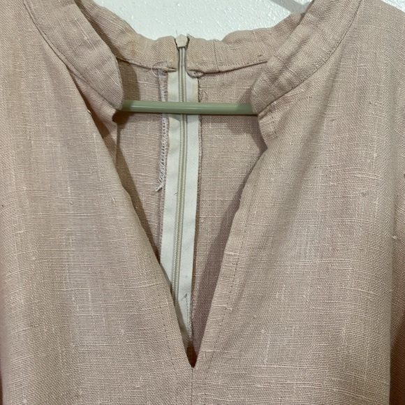 Eve Francis Boutique light peach linen, midi dress. Size Medium. - Picture 2 of 7